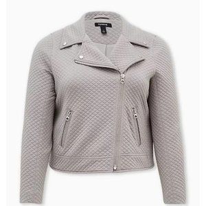 Torrid quilted Moto jacket gray size 3X